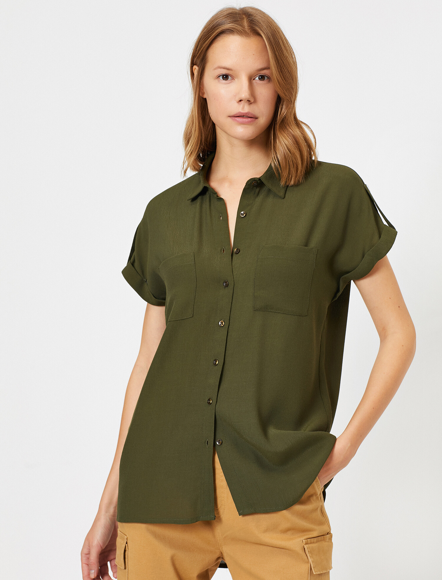 

Рубашка Koton 0KAK68940PW-898  Khaki, Рубашка Koton 0KAK68940PW-898 36 Khaki