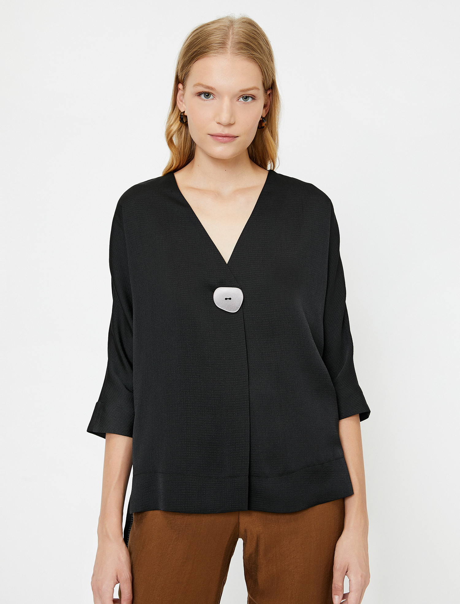 

Блузка Koton 0KAK68545PW-999  Black, Блузка Koton 0KAK68545PW-999 36 Black