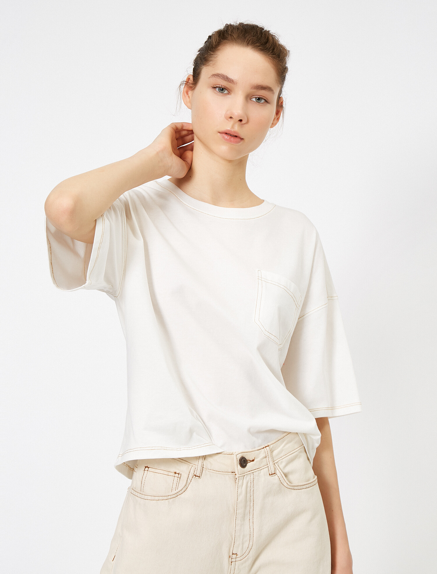 

Футболка Koton 0KAL18333OK-001 S Off White