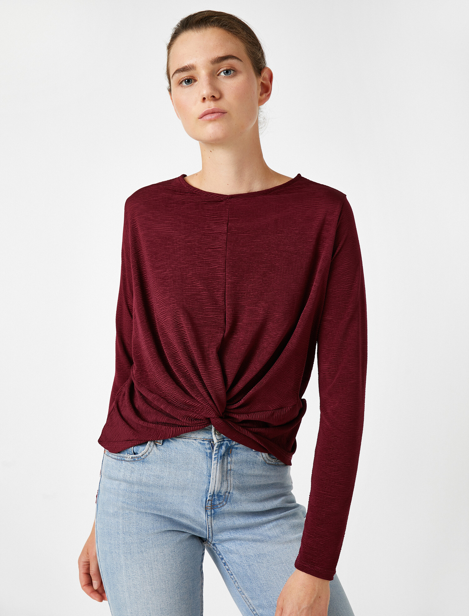 

Лонгслив Koton 0KAK13520EK-496  Wine, Лонгслив Koton 0KAK13520EK-496 S Wine