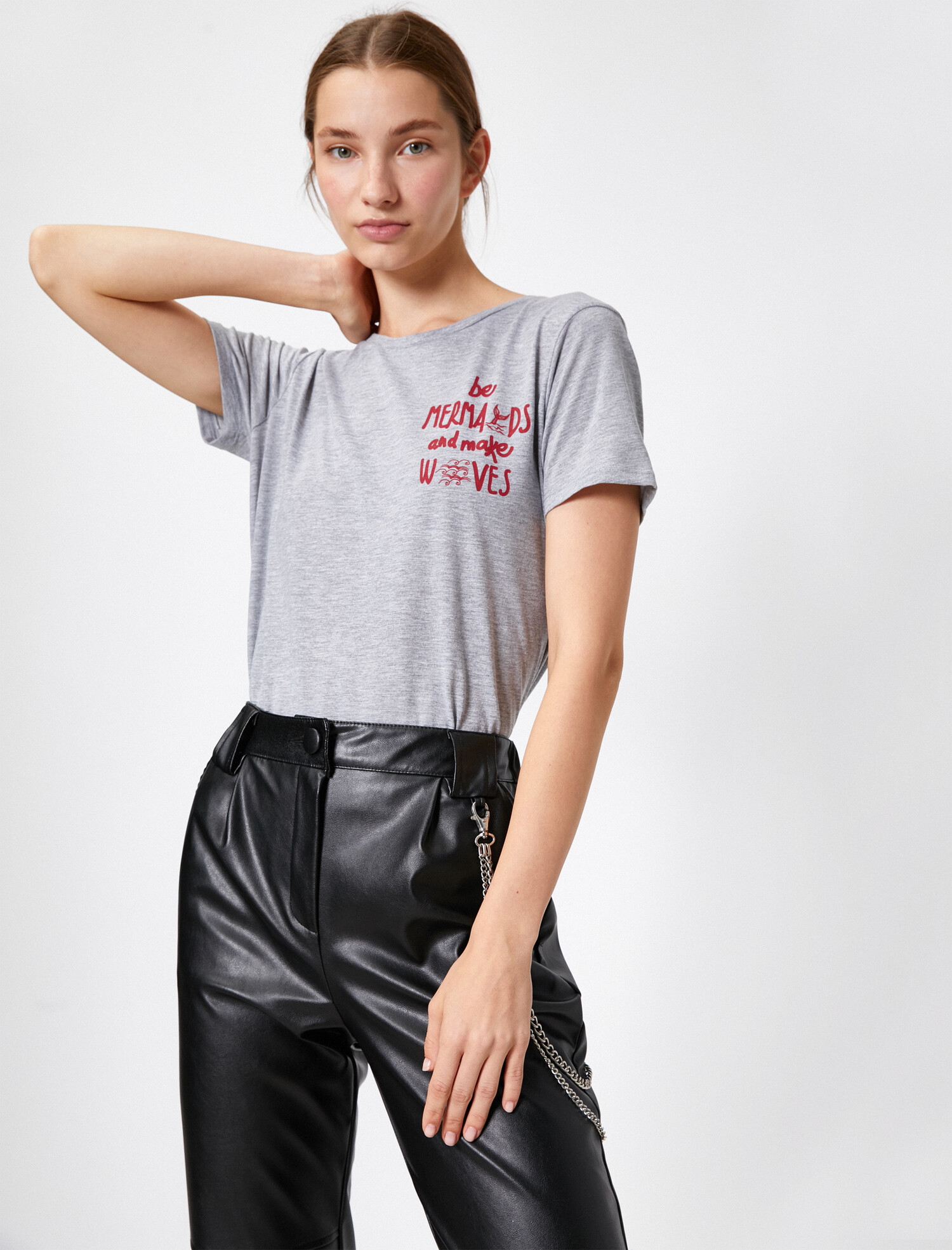 

Футболка Koton 0KAL18582IK-027  Grey, Футболка Koton 0KAL18582IK-027 M Grey