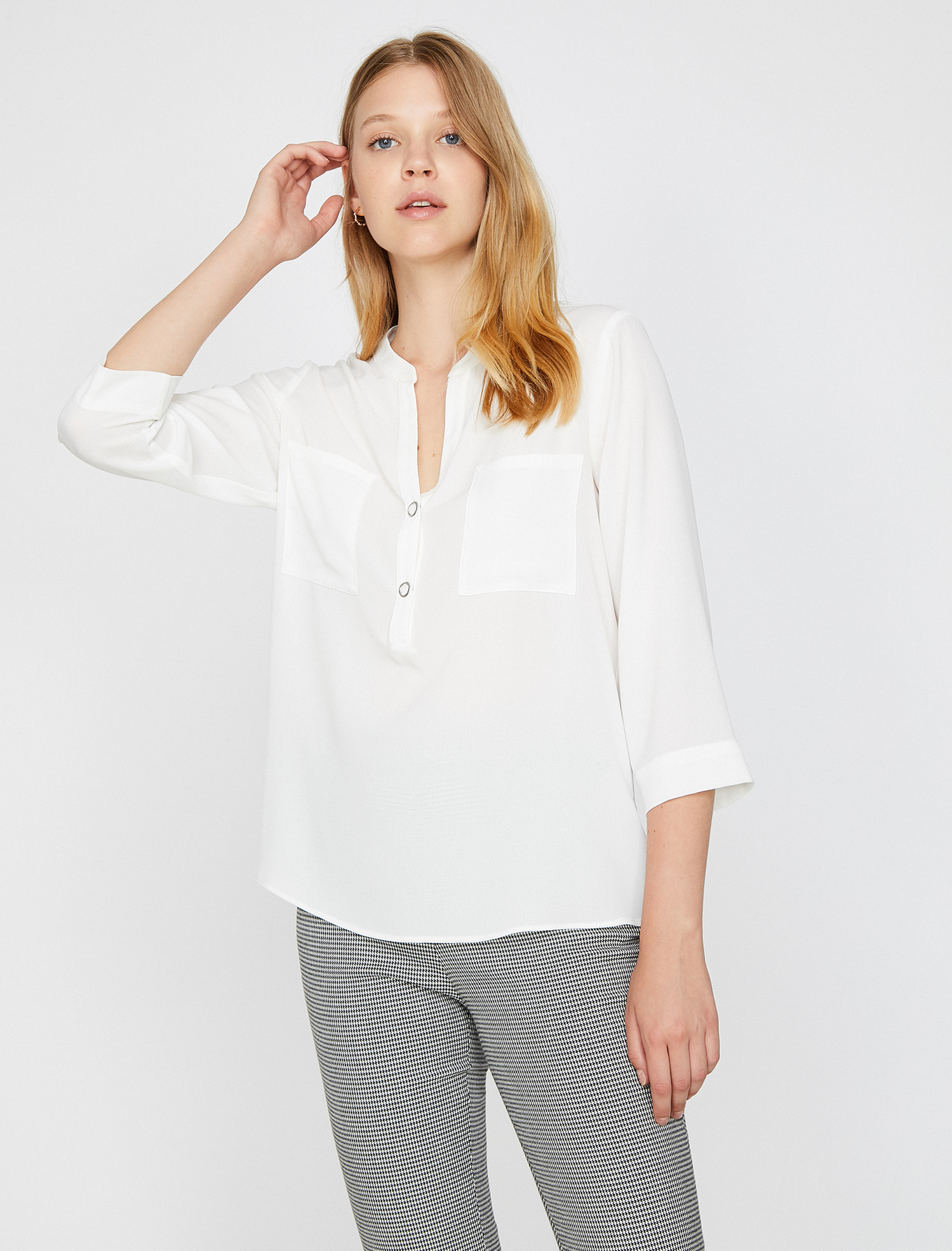 

Блузка Koton 0KAK68404PW-001  Off White, Блузка Koton 0KAK68404PW-001 34 Off White