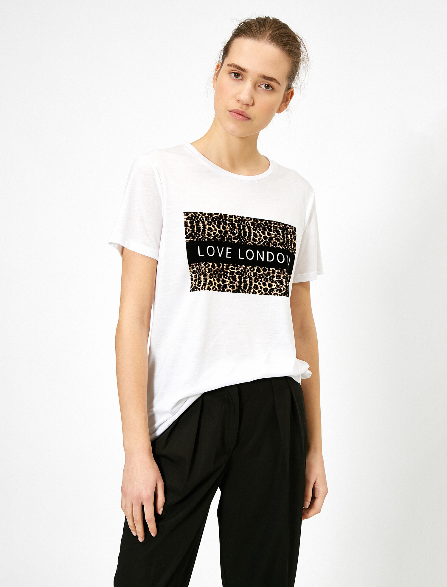 

Футболка Koton 0KAK13294OK-001  Off White, Футболка Koton 0KAK13294OK-001 L Off White