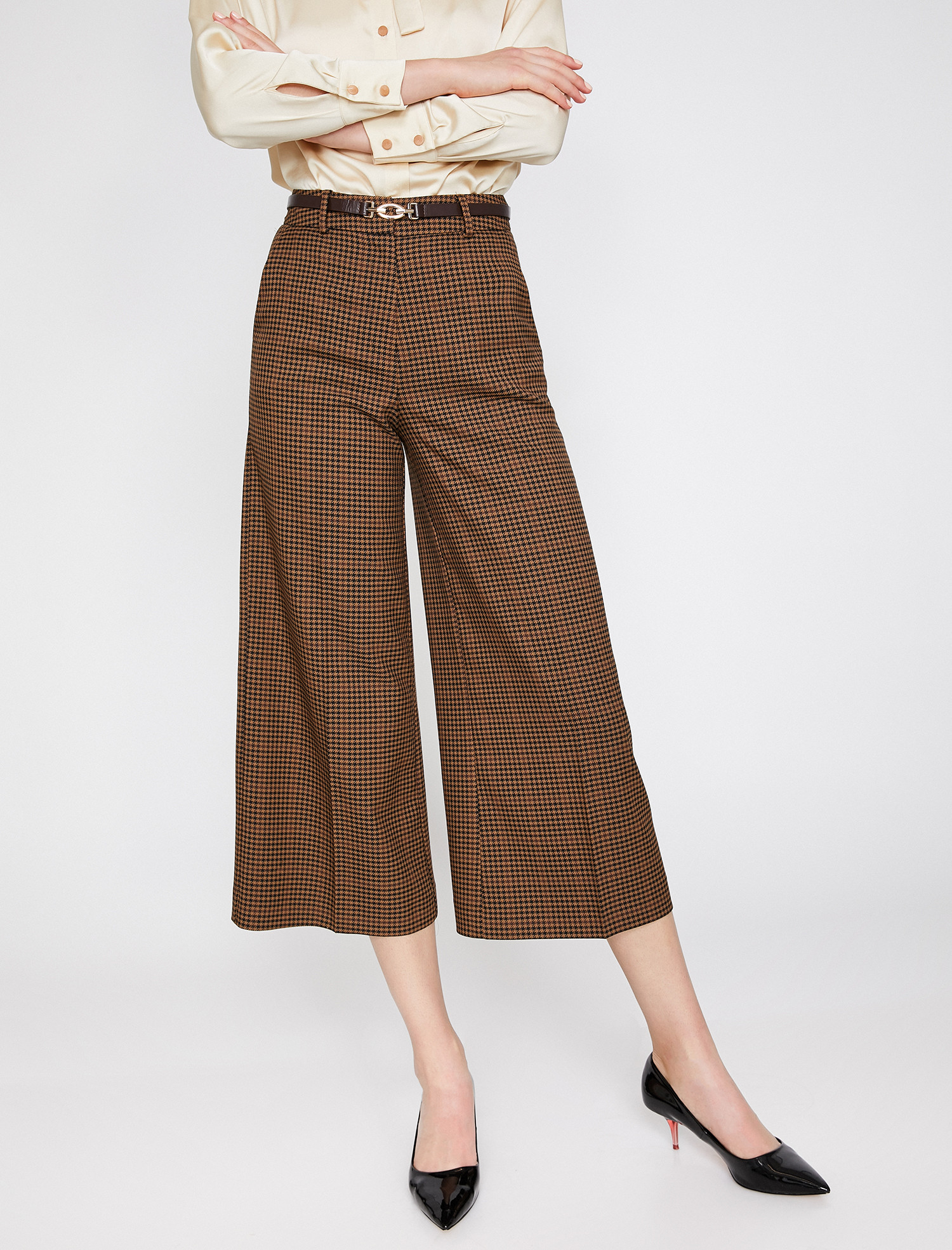 

Брюки-кюлоты Koton 0KAK42131UW-R29 38 Brown Check