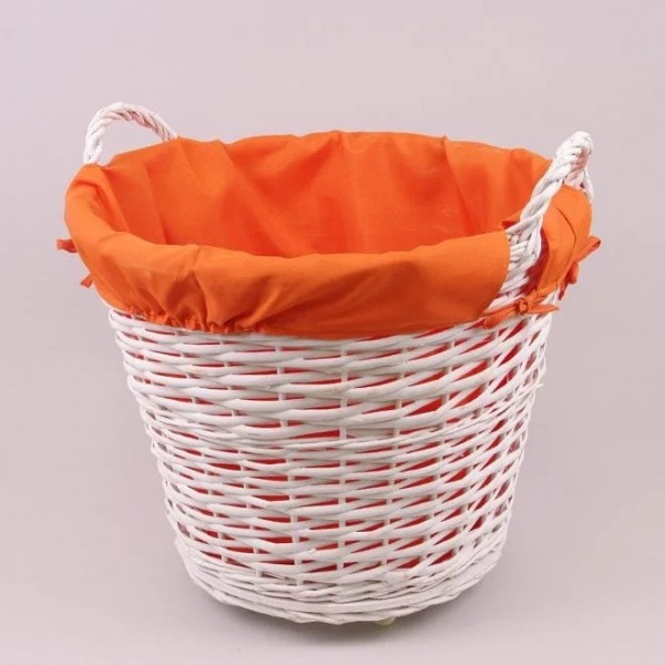 

Корзина Flora 38087 белая с тканью на колесах