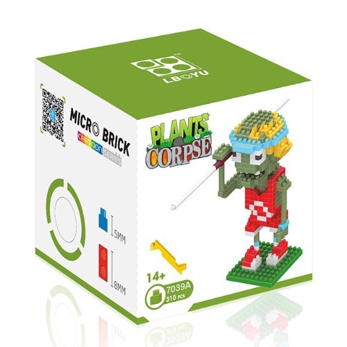 

Конструктор Растения против зомби Micro Brick Зомби с шестом Plants vs Zombies 310 деталей