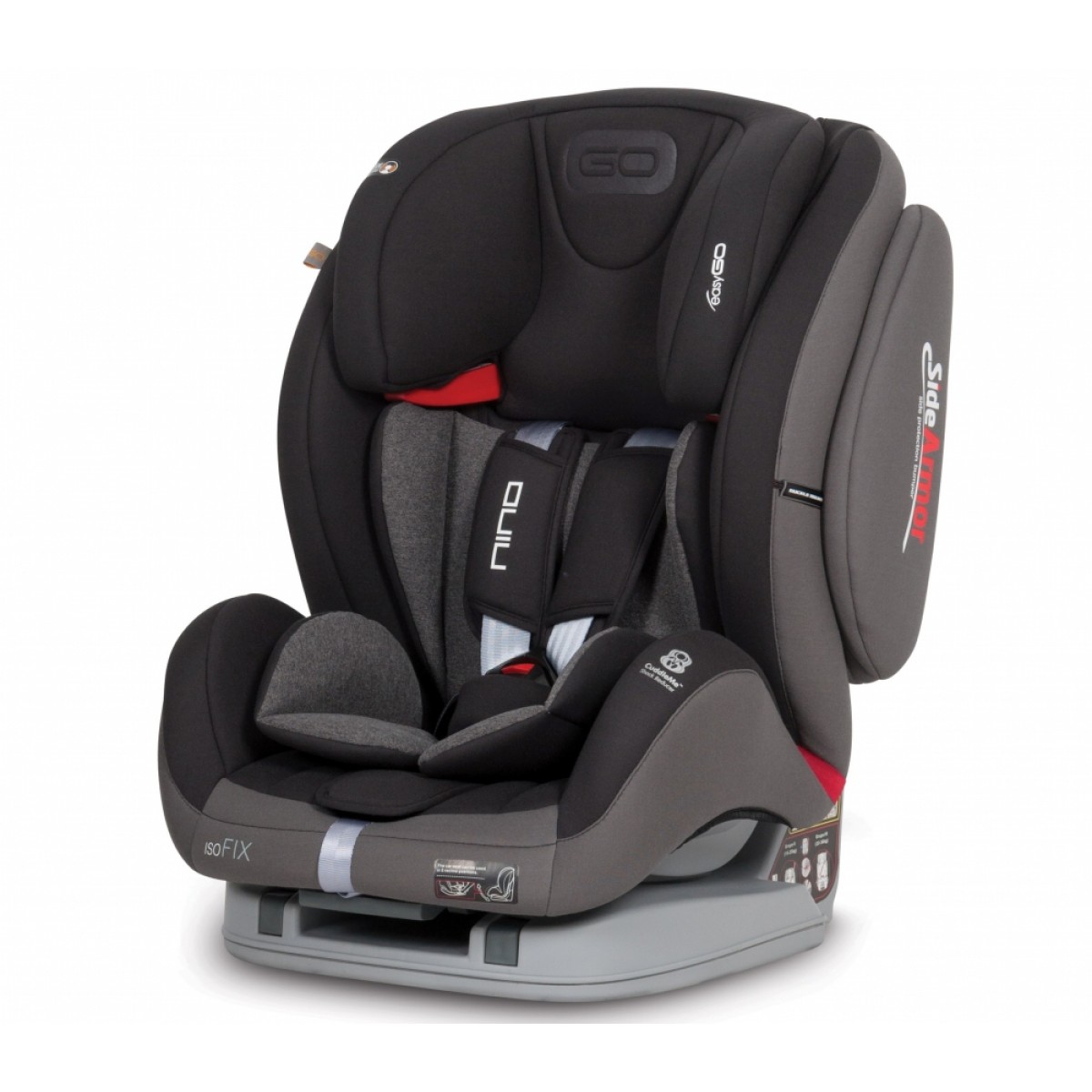 

Автокресло EasyGo Nino группа 1-2-3 (9-36 кг) с боковой защитой и системой Isofix + ремень Top Tether Черный
