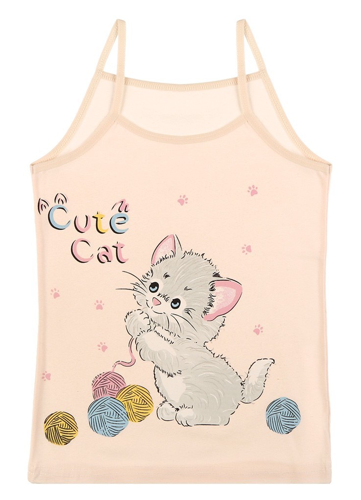 

Майка на девочку 98-104см Cute cat 4171 YM Donella Персиковая