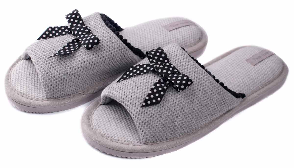 

Комнатные тапочки Twins Твинс женские HS-VL Бант в горох, серые, р.38/39 (5540)