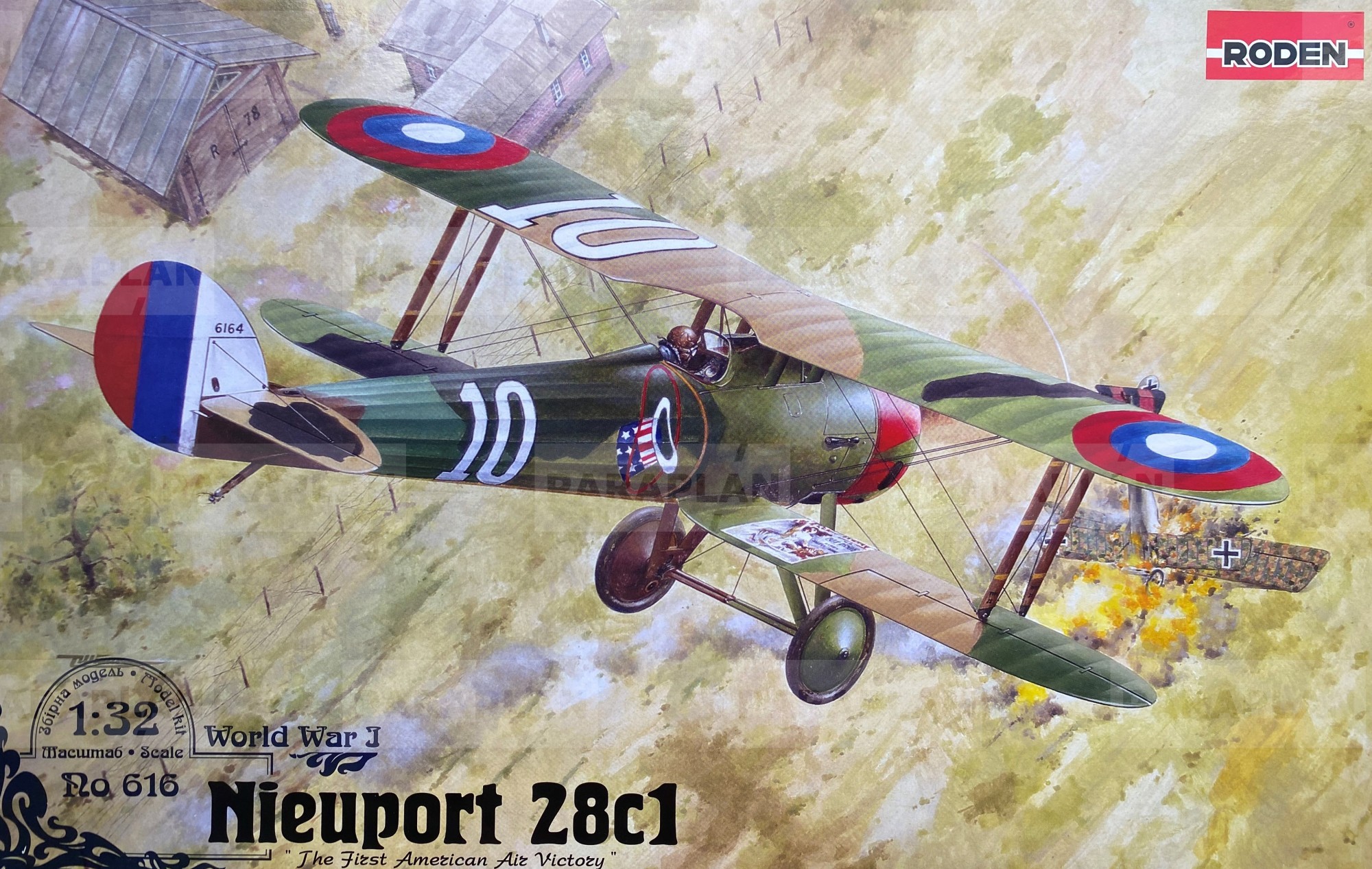 

Сборная модель RODEN 616 истребителя-биплана Nieuport 28 c.1