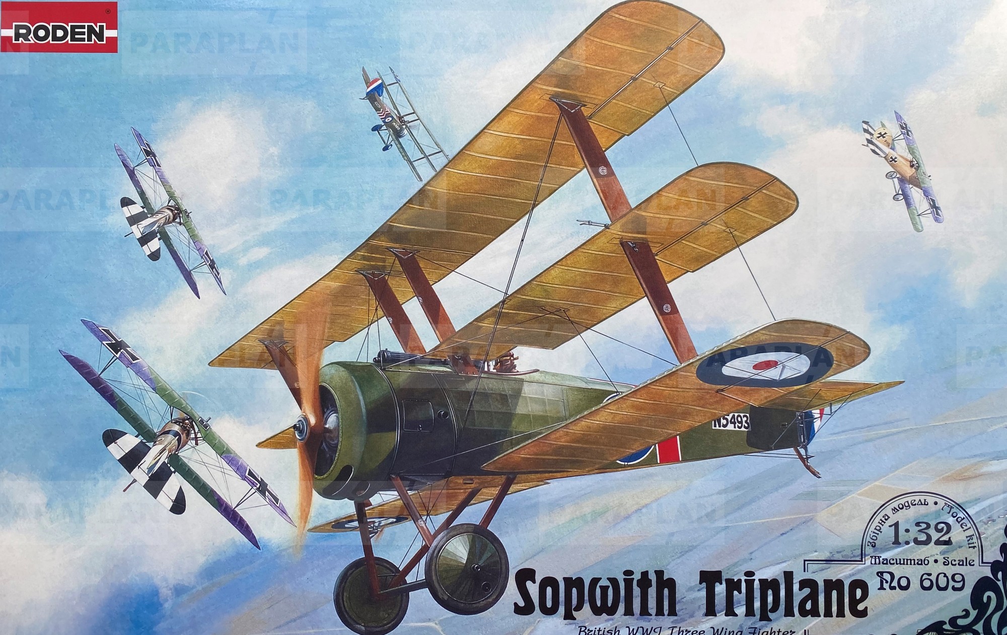 

Сборная модель RODEN 609 истребителя Sopwith Triplane