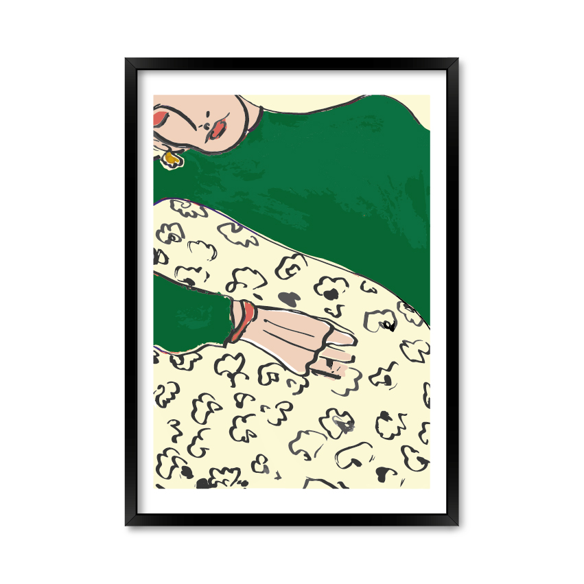 

Постер "Sleeping girl art" с антибликовым стеклом 29.7 x 42 см в чёрной рамке