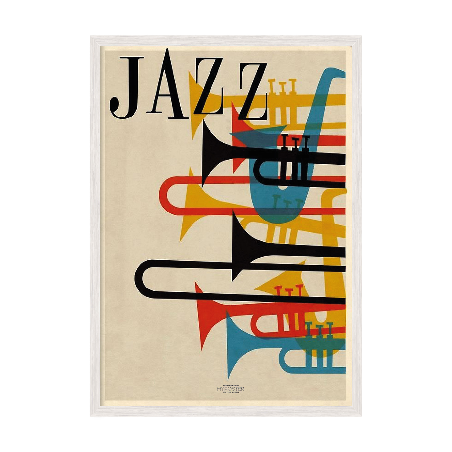 

Постер "JaZZ" без стекла 59.6 x 84 см в белой рамке