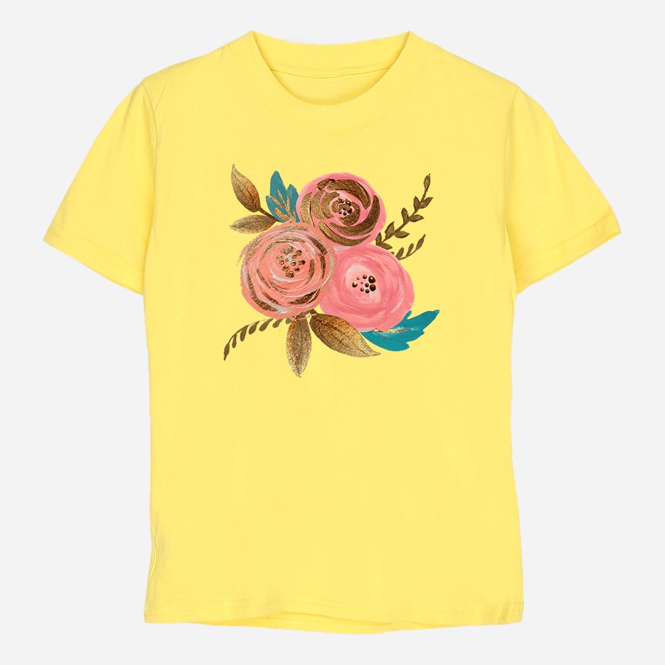 

Футболка Malta Д403/1-17-Р3 Pink Flower 134 см Желтая