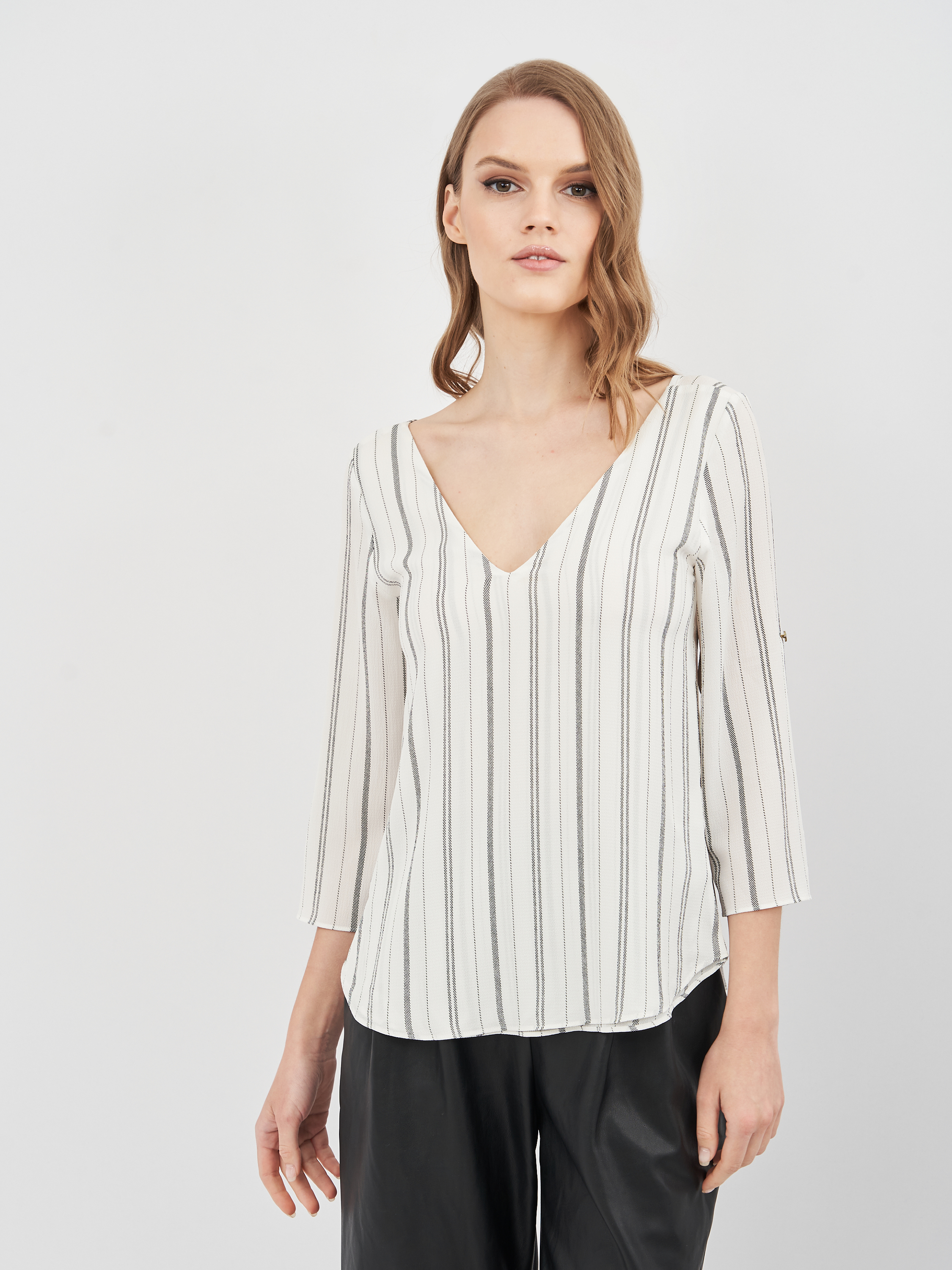 

Блузка Koton 7YAK66982IW-23L  Grey Stripe, Блузка Koton 7YAK66982IW-23L 34 Grey Stripe