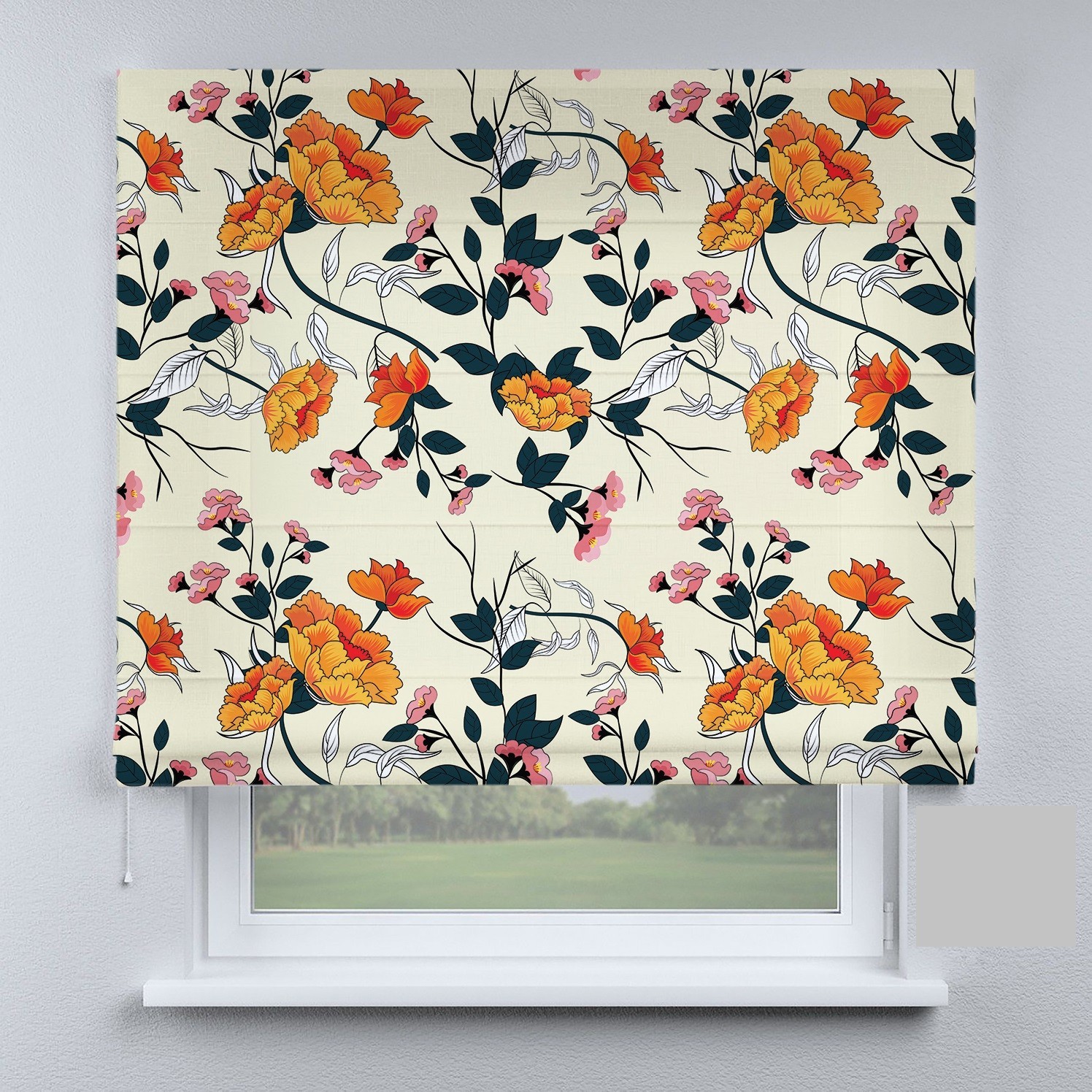

Римские шторы DECOLIV цветы оранжевые 210*170 см