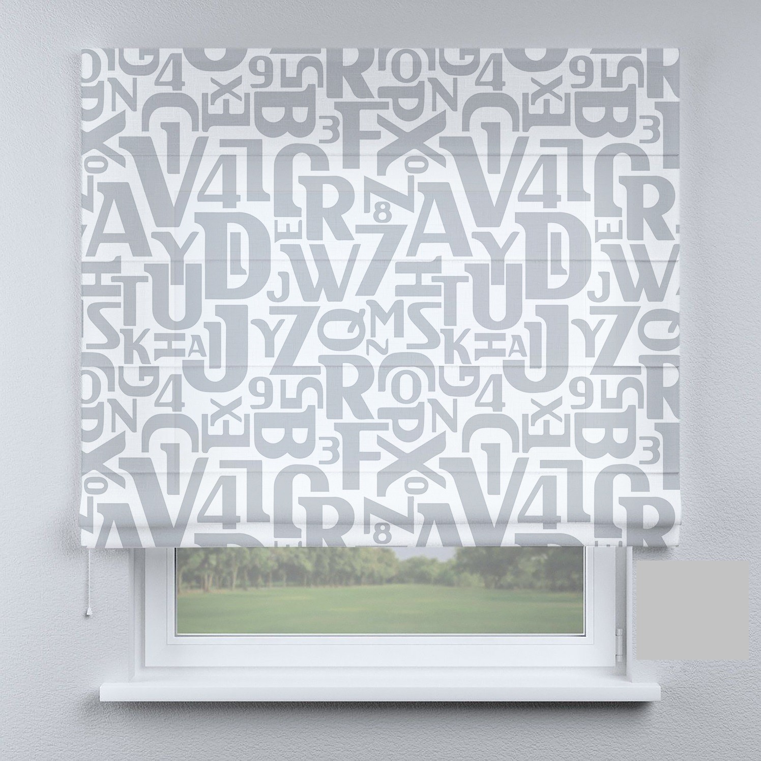 

Римские шторы DECOLIV светло-серый алфавит 50*170 см