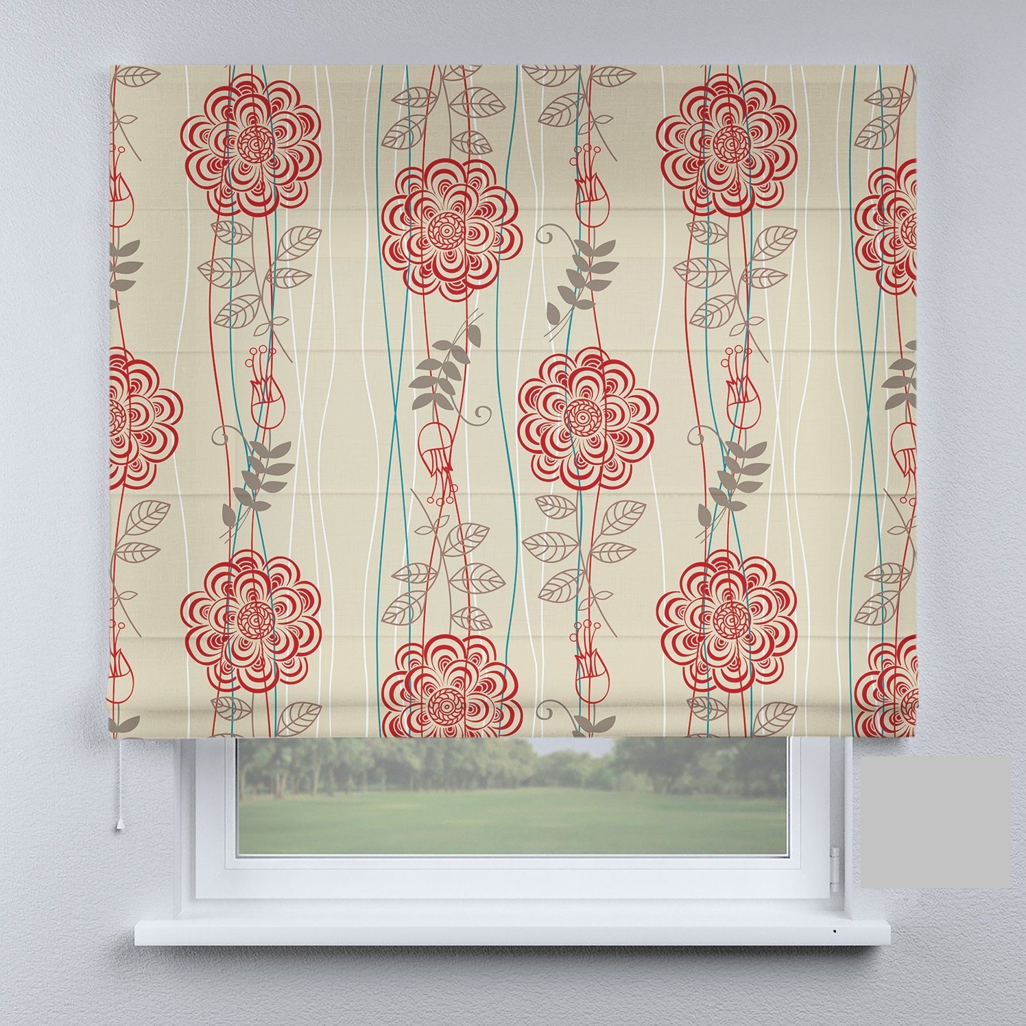 

Римские шторы DECOLIV цветок красный 260*170 см