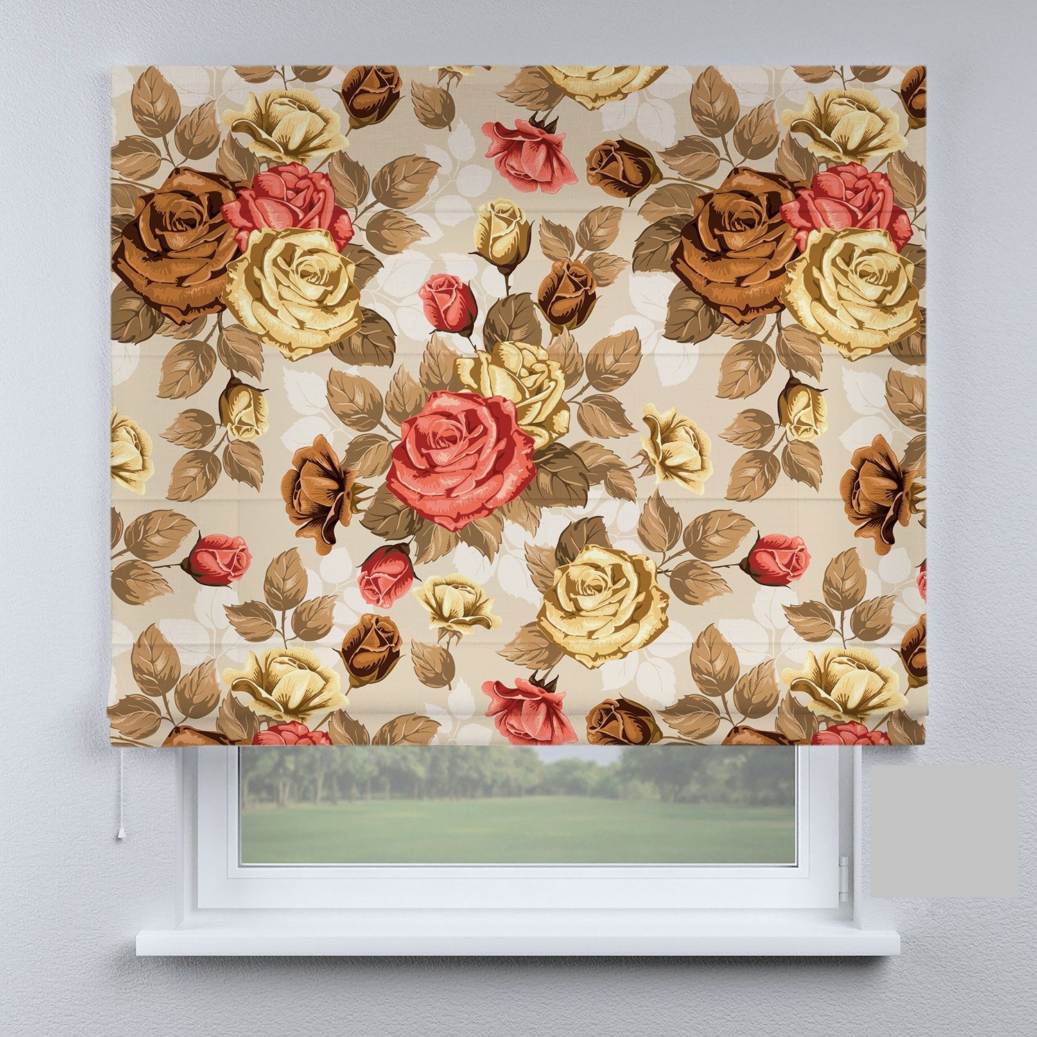 

Римские шторы DECOLIV розы красные 180*170 см