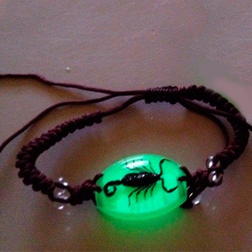 

Браслет с настоящим чёрным скорпионом Animal Scorpion Bracelet светиться в темноте