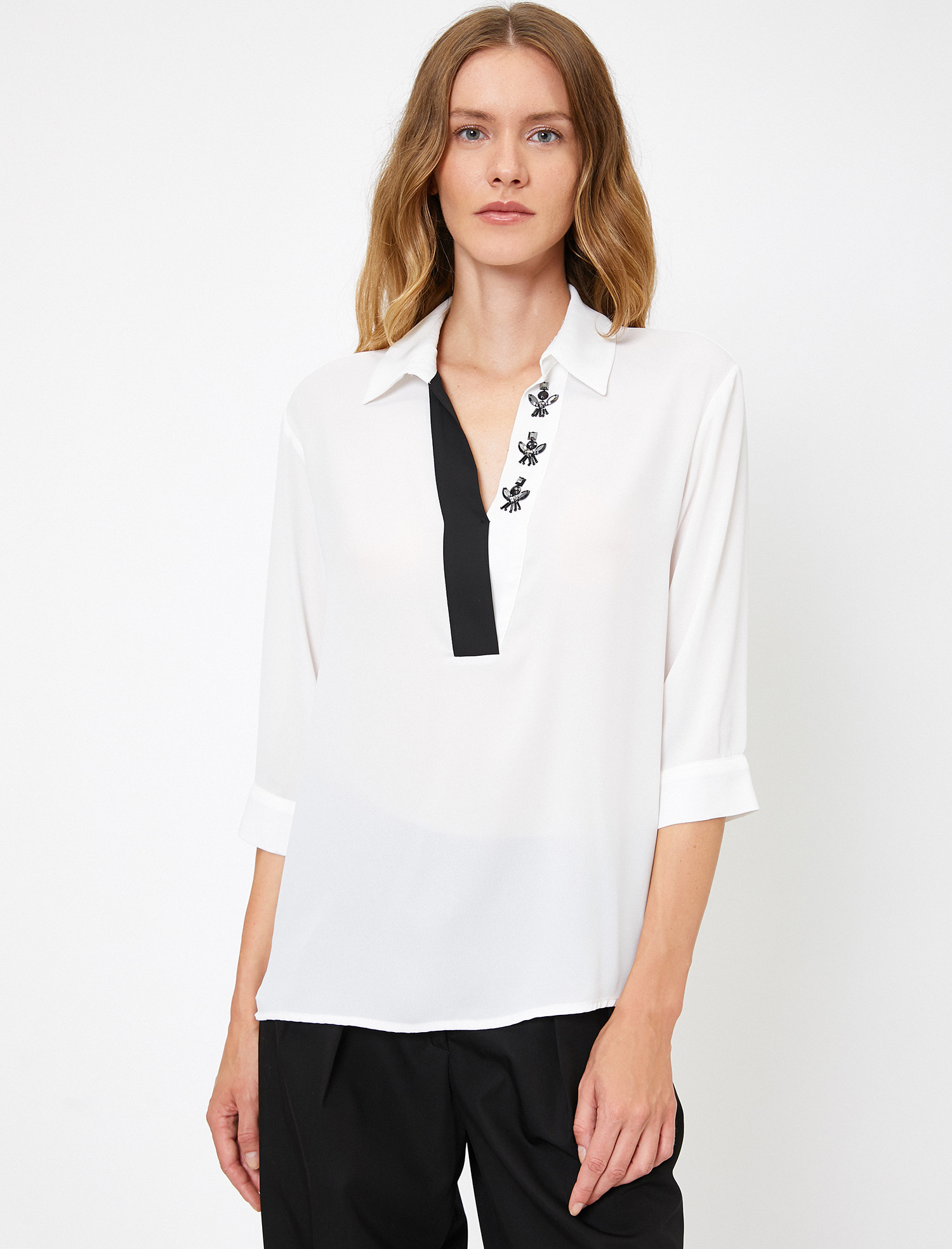 

Блузка Koton 0KAK66466IW-001  Off White, Блузка Koton 0KAK66466IW-001 34 Off White