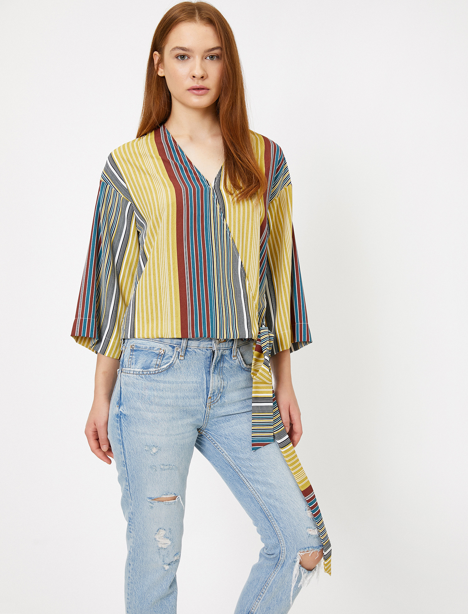 

Блузка Koton 0KAK68964CW-26K  Green Stripe, Блузка Koton 0KAK68964CW-26K 38 Green Stripe