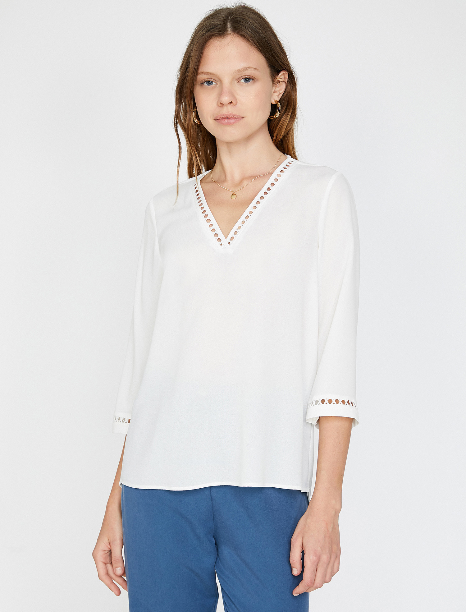 

Блузка Koton 0KAK62962UW-001  Off White, Блузка Koton 0KAK62962UW-001 34 Off White