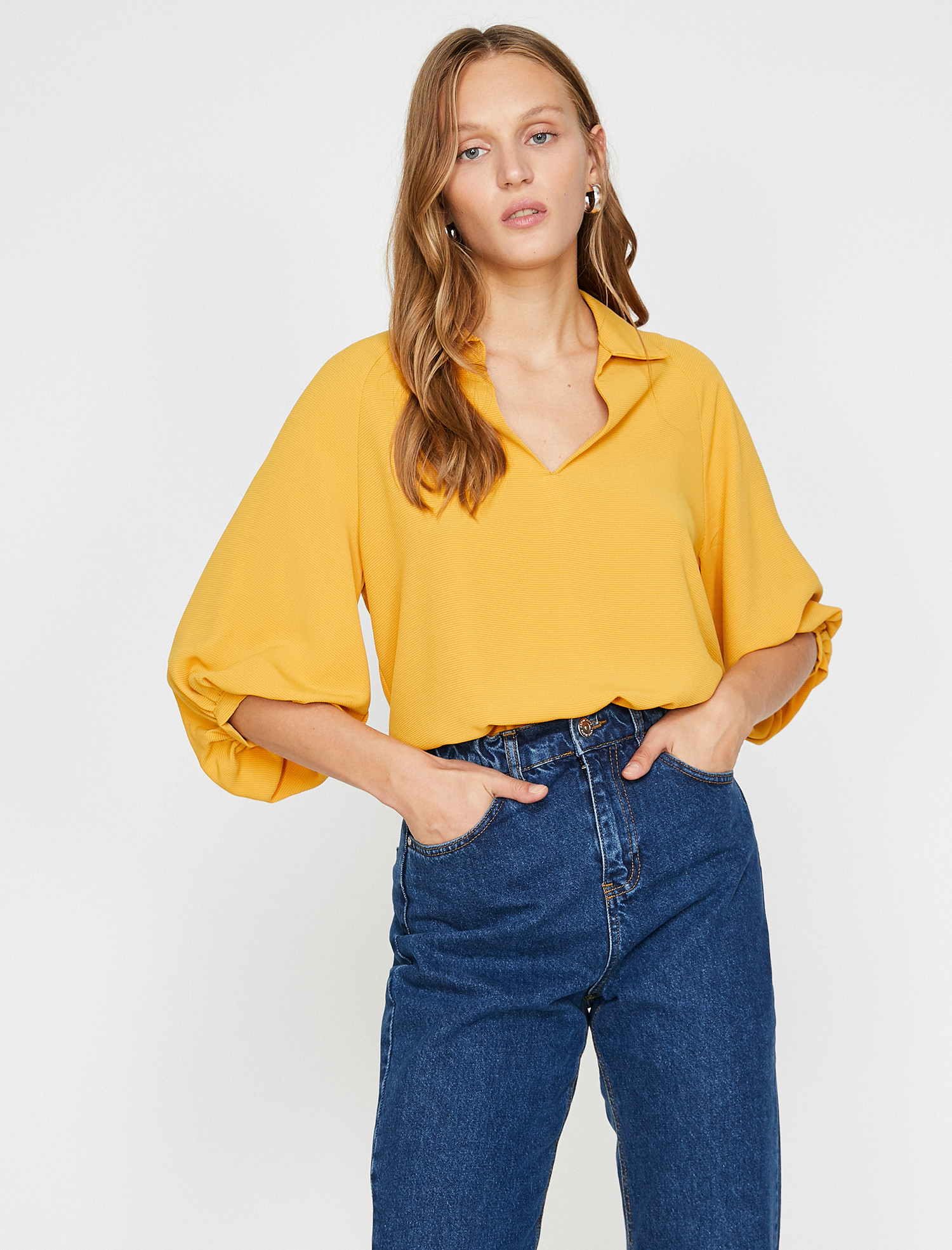 

Блузка Koton 0KAK68926PW-179  Mustard, Блузка Koton 0KAK68926PW-179 34 Mustard