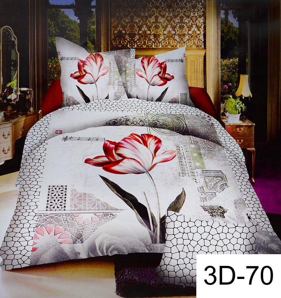 

Одностороннее постельное бельё 3D Homeeuro Тюльпаны 200 х 220 см, 4 эл. (3D-70)
