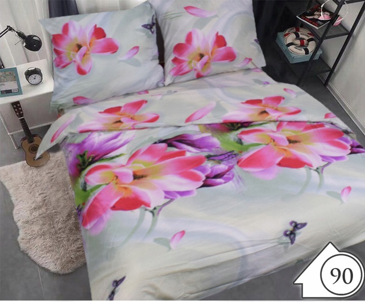 

Двустороннее постельное бельё 3D Homeeuro Цветы 160 х 200 см, 4 эл. (3D-90)