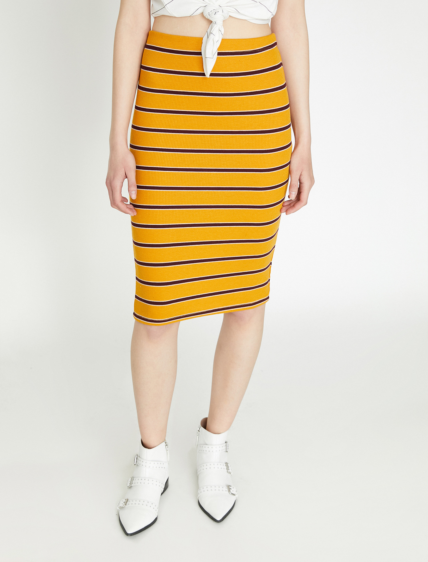 

Юбка Koton 9YAL78678IK-J59  Mustart Stripe, Юбка Koton 9YAL78678IK-J59 S Mustart Stripe