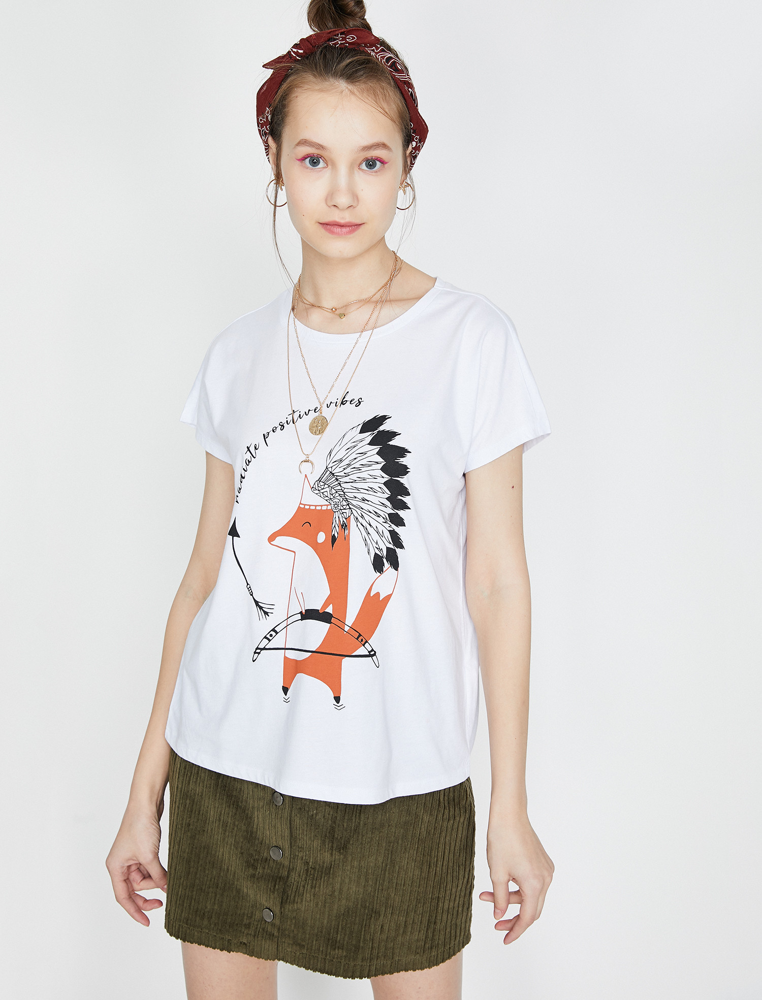 

Футболка Koton 9YAL18776IK-001 L Off White