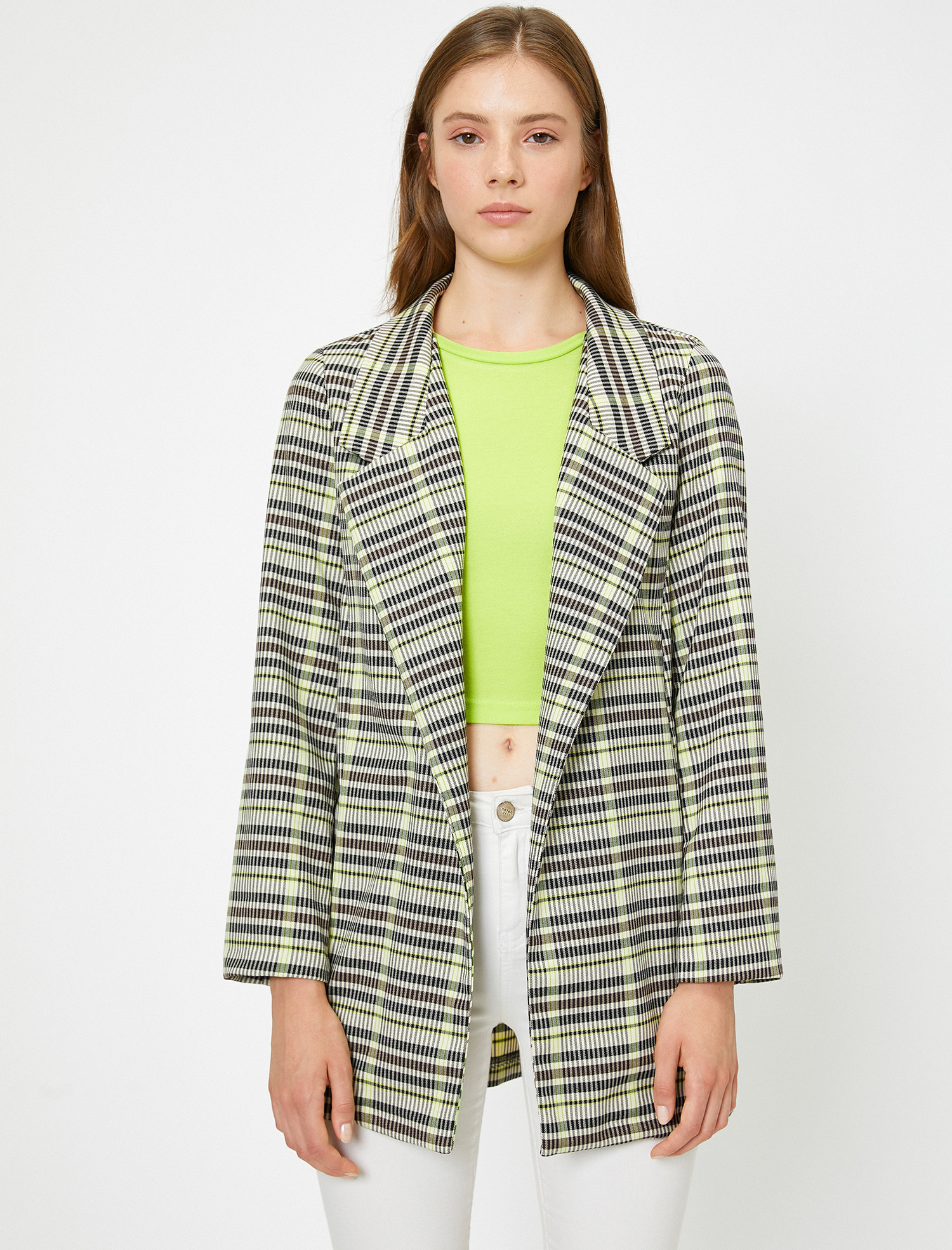 

Жакет Koton 0KAL58054OW-02O 34 Beige Check