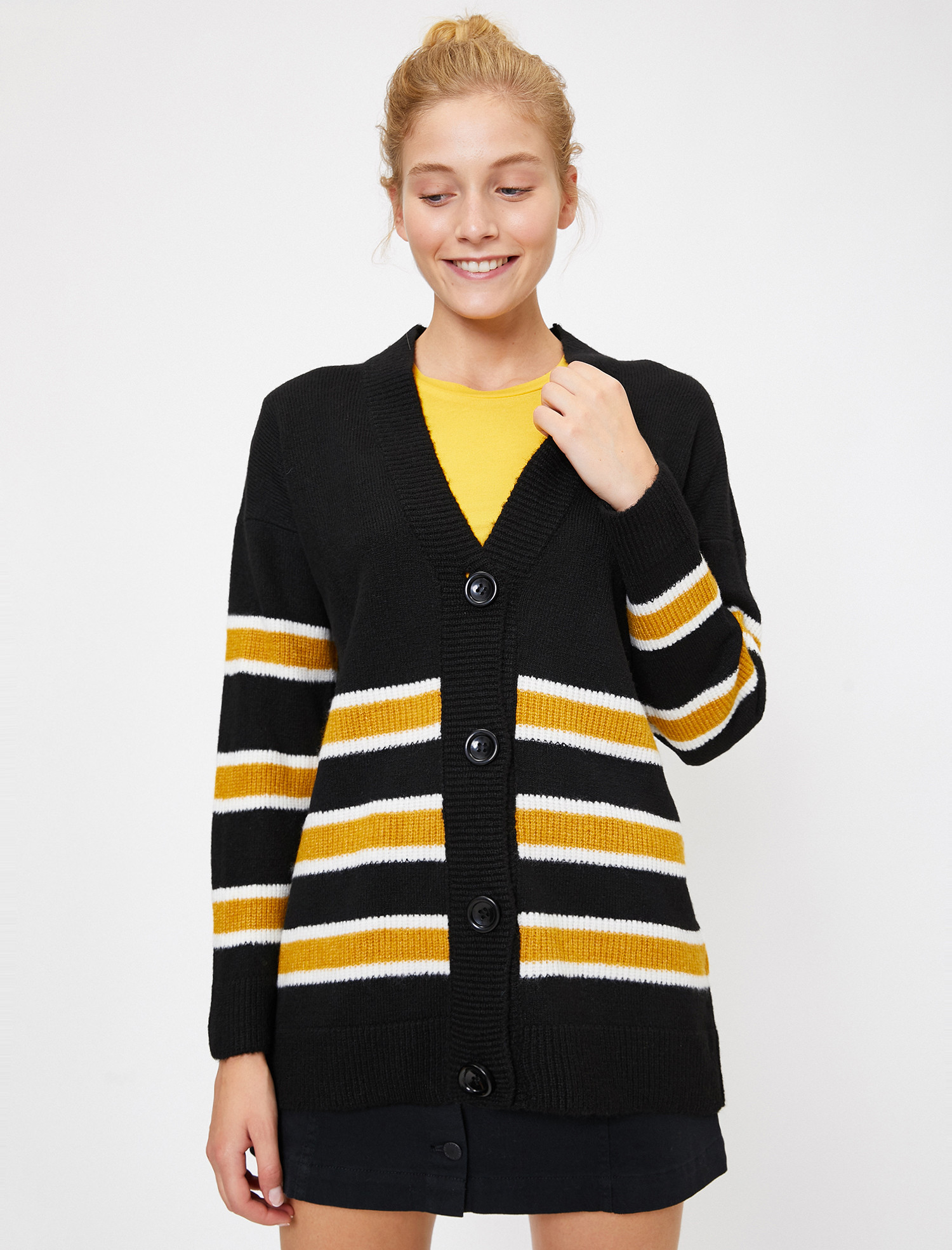 

Кардиган Koton 0KAL98353IT-02N S Black Stripe