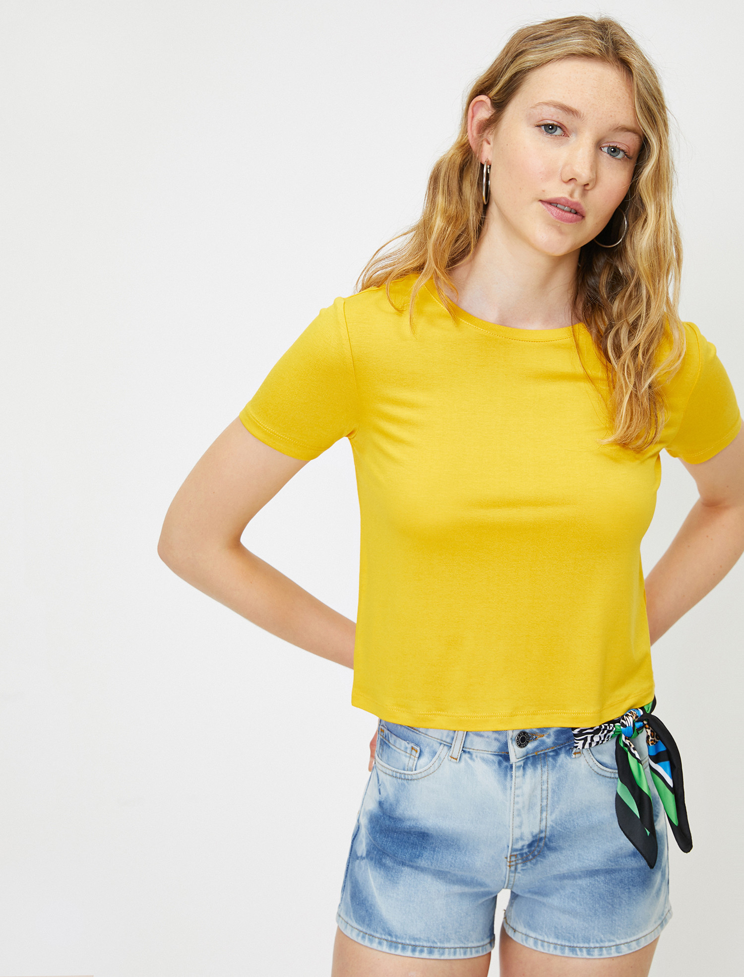 

Футболка Koton 9YAL18113OK-170  Yellow, Футболка Koton 9YAL18113OK-170 L Yellow