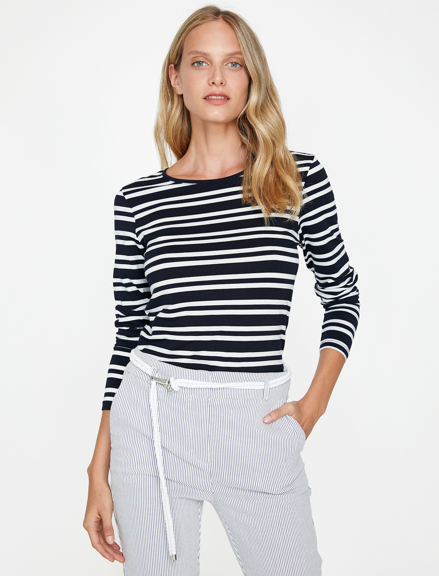 

Лонгслив Koton 9KAK12396OK-L89  Navy Stripe, Лонгслив Koton 9KAK12396OK-L89 S Navy Stripe