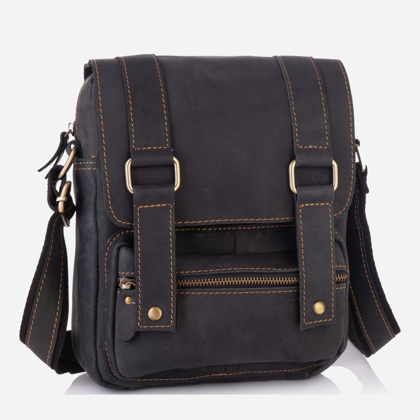 

Мужская кожаная сумка Tiding Bag T1172A Черная