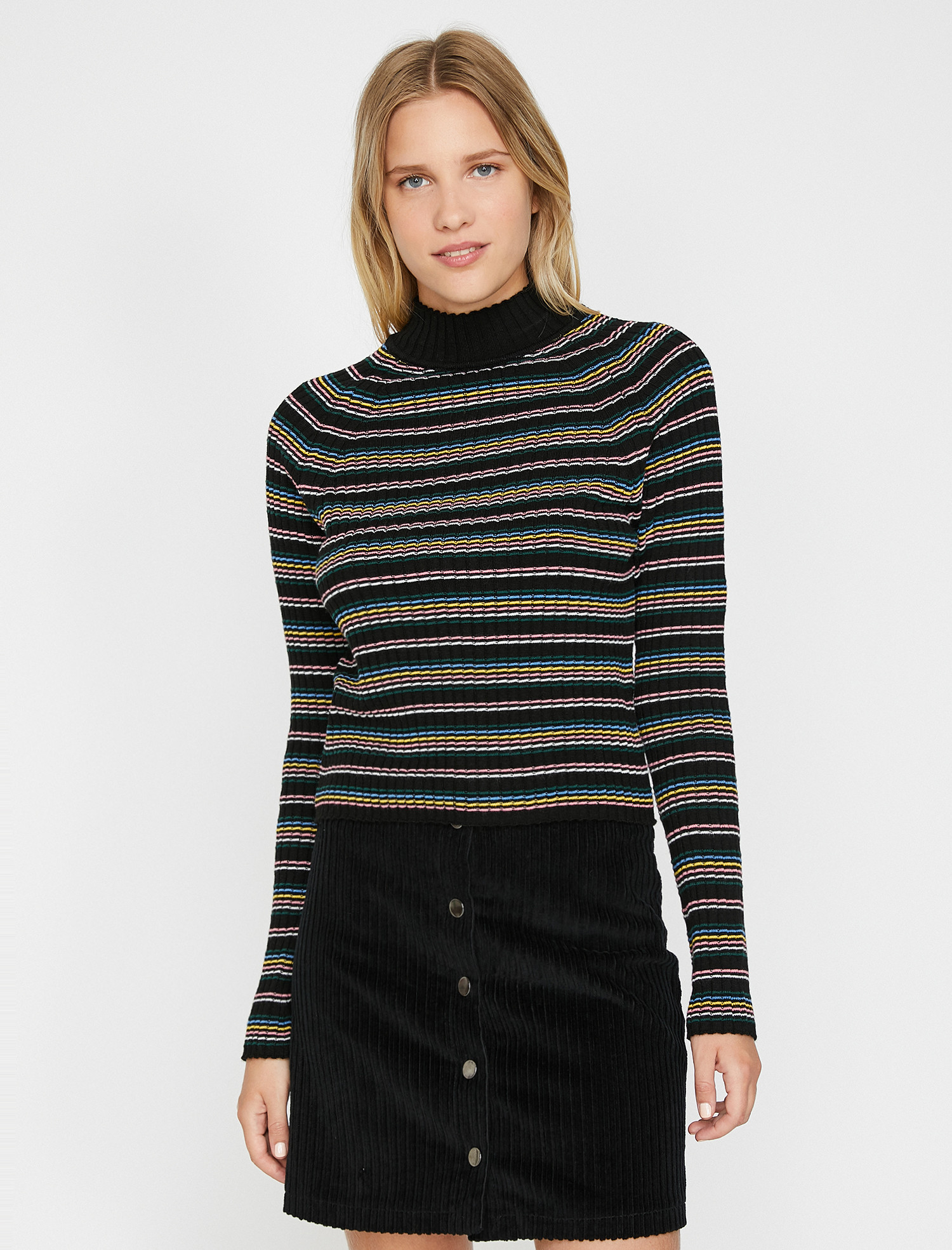 

Водолазка Koton 0KAL98312OT-02N L Black Stripe