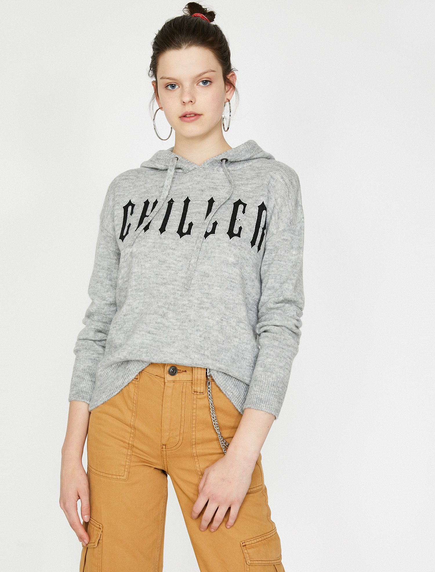 

Худи Koton 0KAL98390OT-027 S Grey