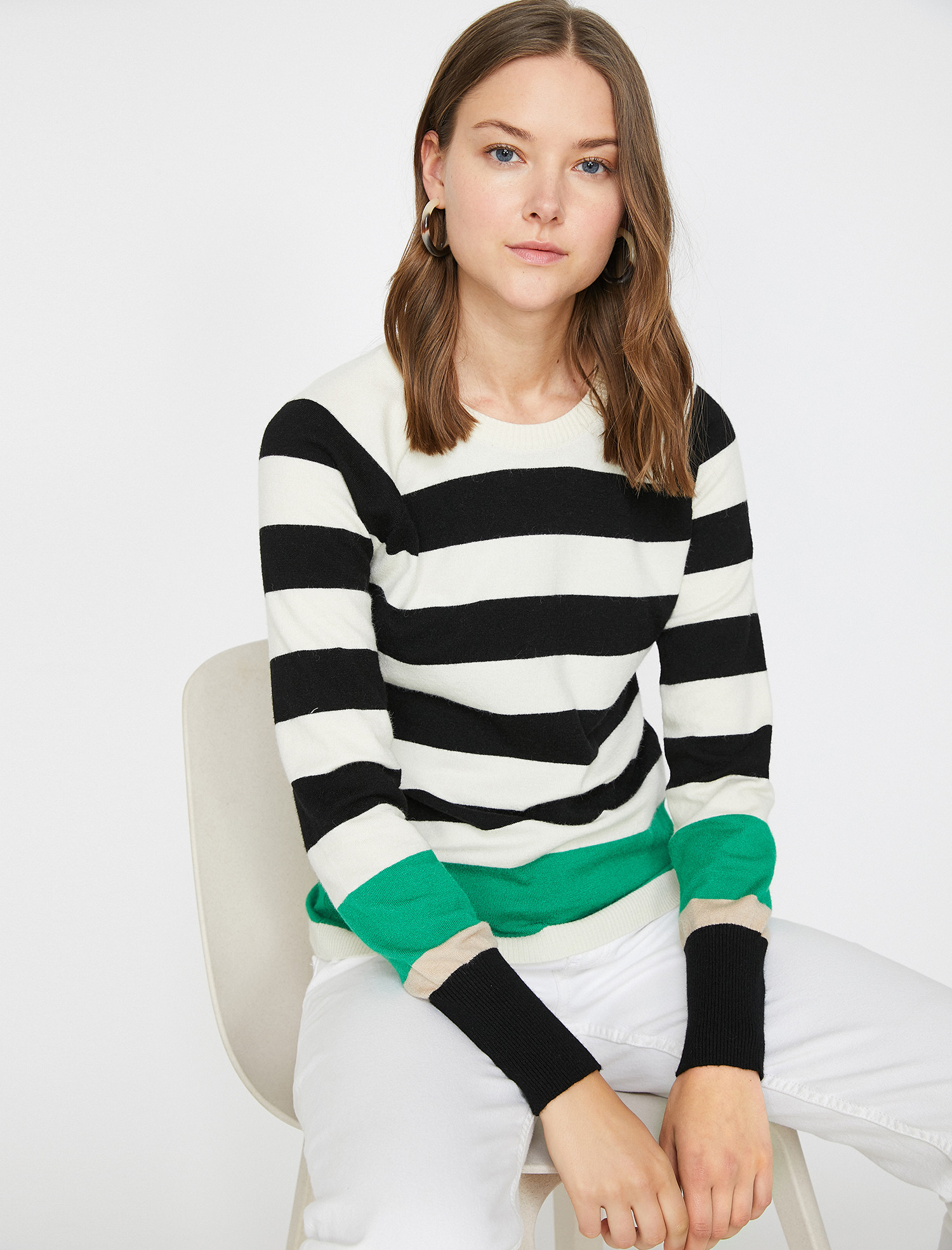 

Джемпер Koton 9YAK92678HT-12K  Green Stripe, Джемпер Koton 9YAK92678HT-12K XL Green Stripe