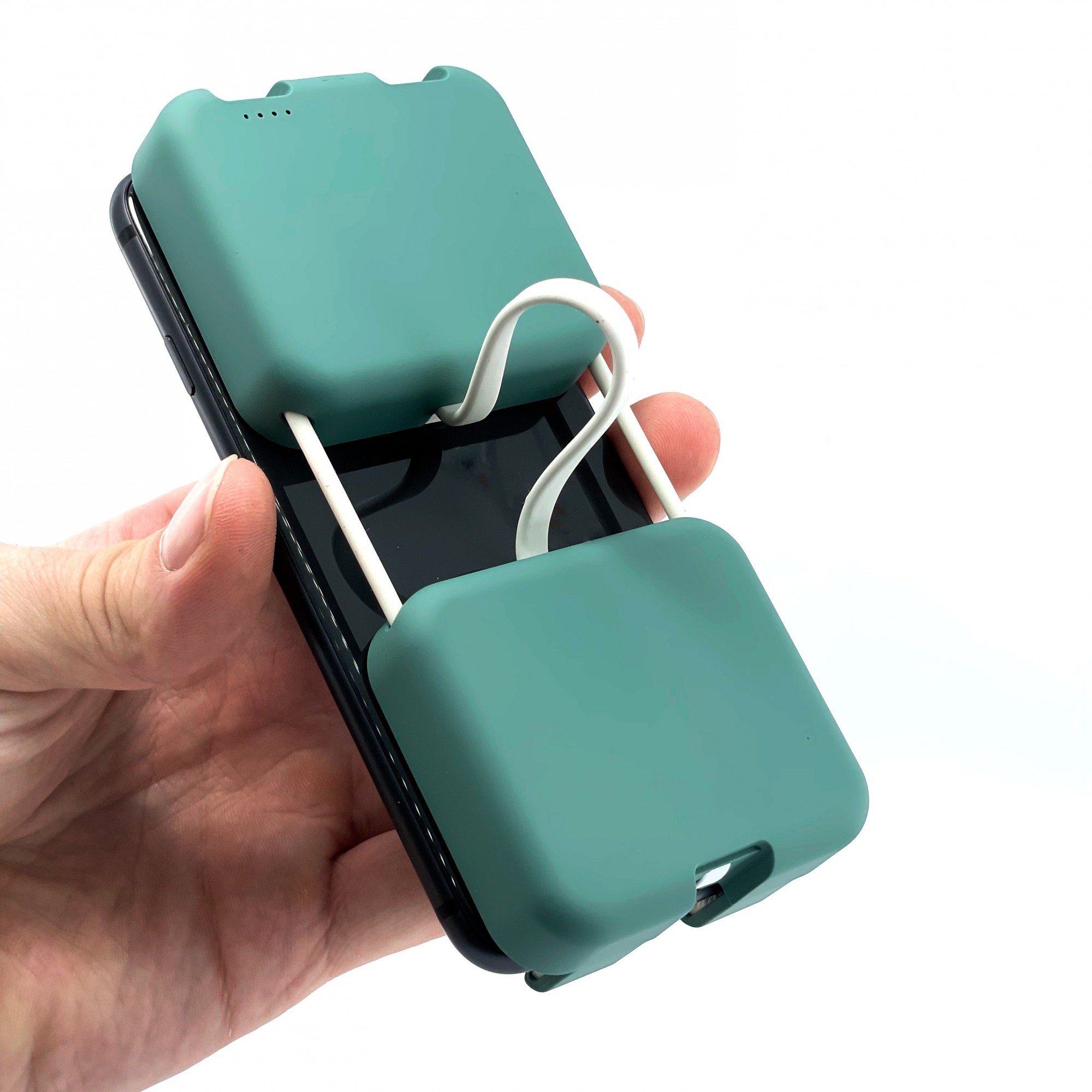 

Power Bank Clips Складной павербанк Зеленый 4000 мАч беспроводной на выбор Type-c / Lightning + USB-A