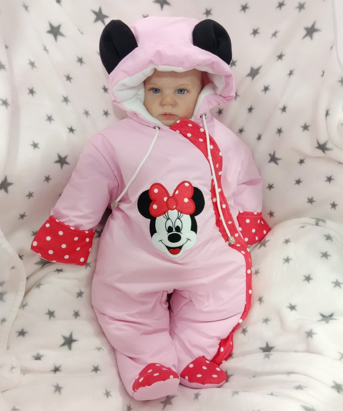 

Демисезонный комбинезон KIDDYWEAR Микки 74р розовый