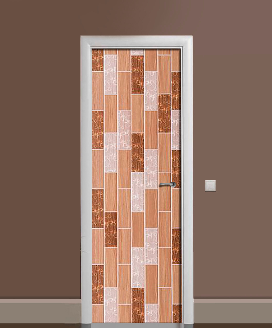 

Виниловая 3D наклейка на дверь Zatarga Кофейный кирпичик 650х2000 мм