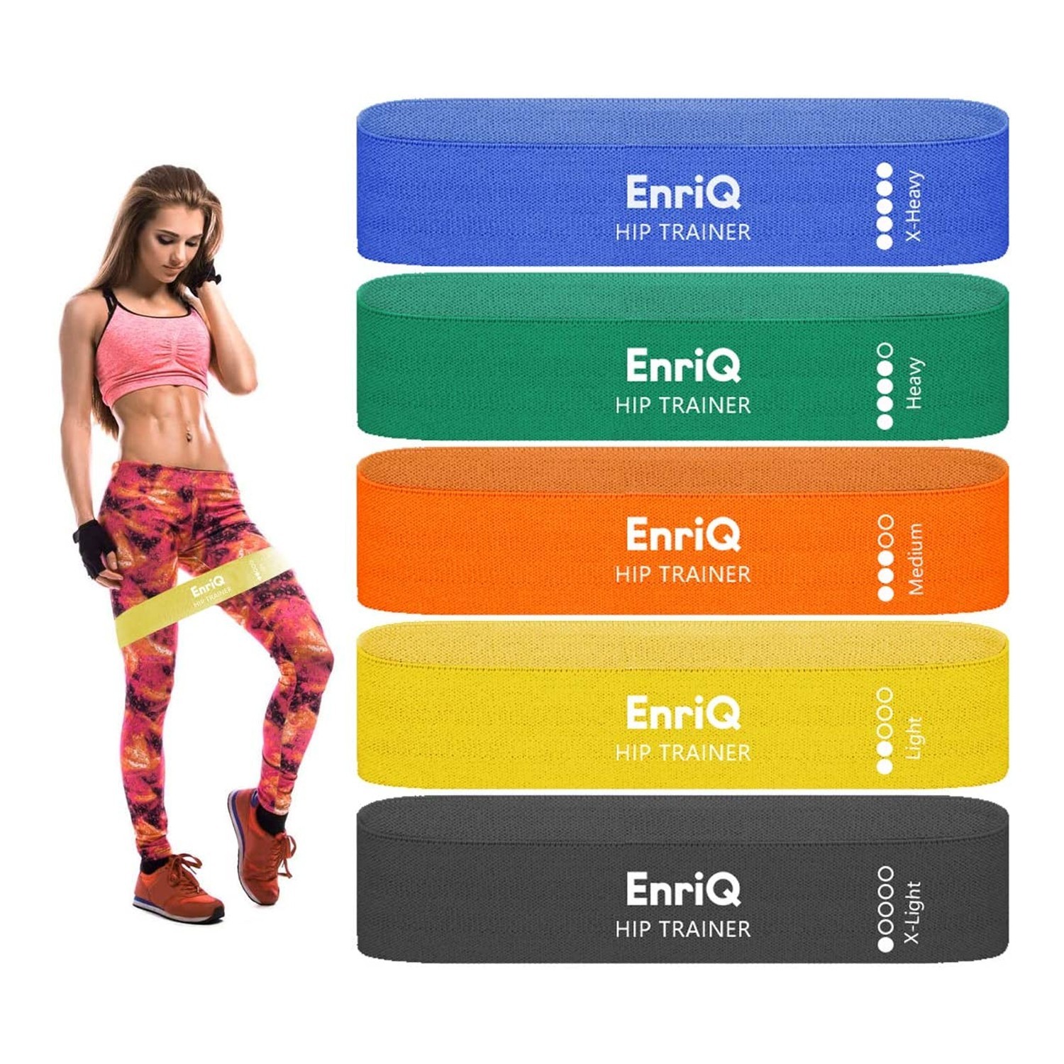 

Набор тканевых ленточных эспандеров EnriQ Hip Bands (5 шт, сумка-чехол)