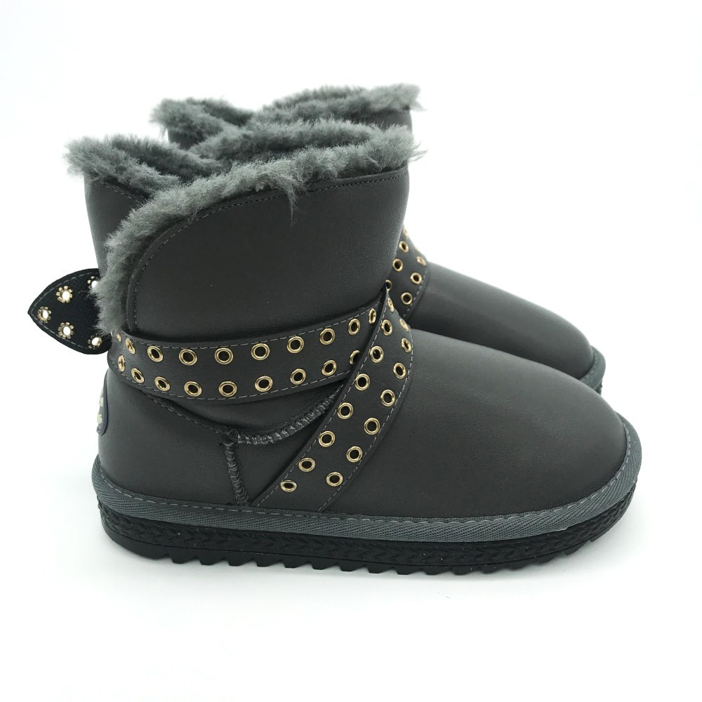 

Кожаные угги для девочек QQ Twilight 31 20 см Gray 13909D