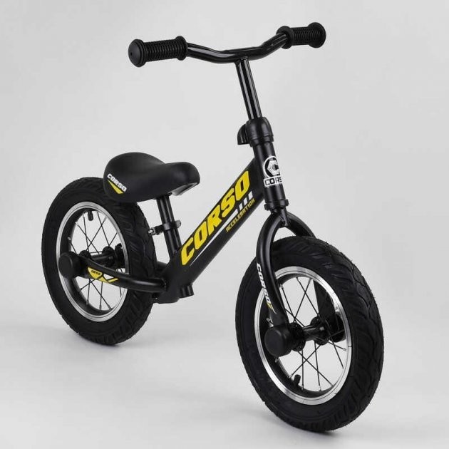 

Біговел дитячий велобіг Corso надувні колеса 12" Чорний 73975