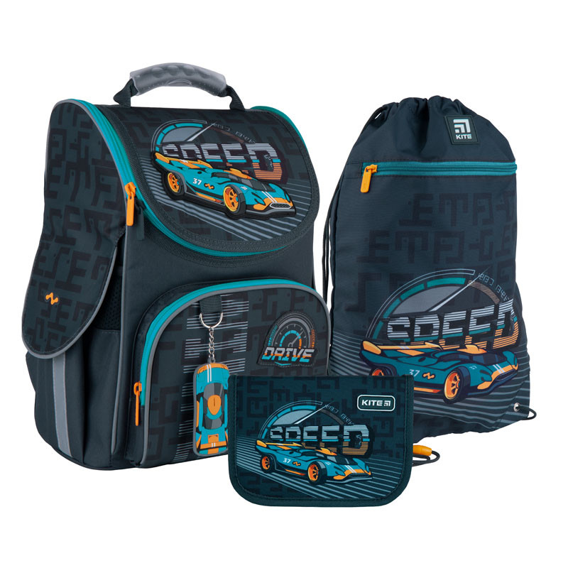 

Школьный набор рюкзак + пенал + сумка Kite Speed (K21-501S-1) 980 г 35x25x13 см 11,5 л серый