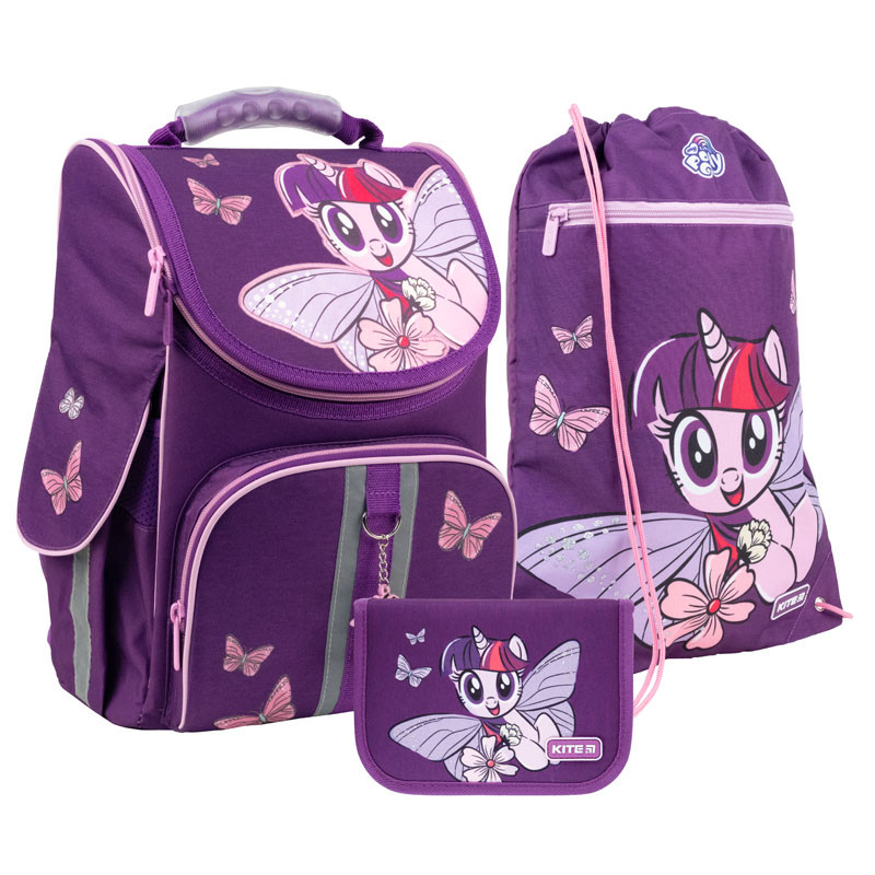 

Школьный набор рюкзак + пенал + сумка Kite My Little Pony (LP21-501S) 980 г 35x25x13 см 11,5 л фиолетовый