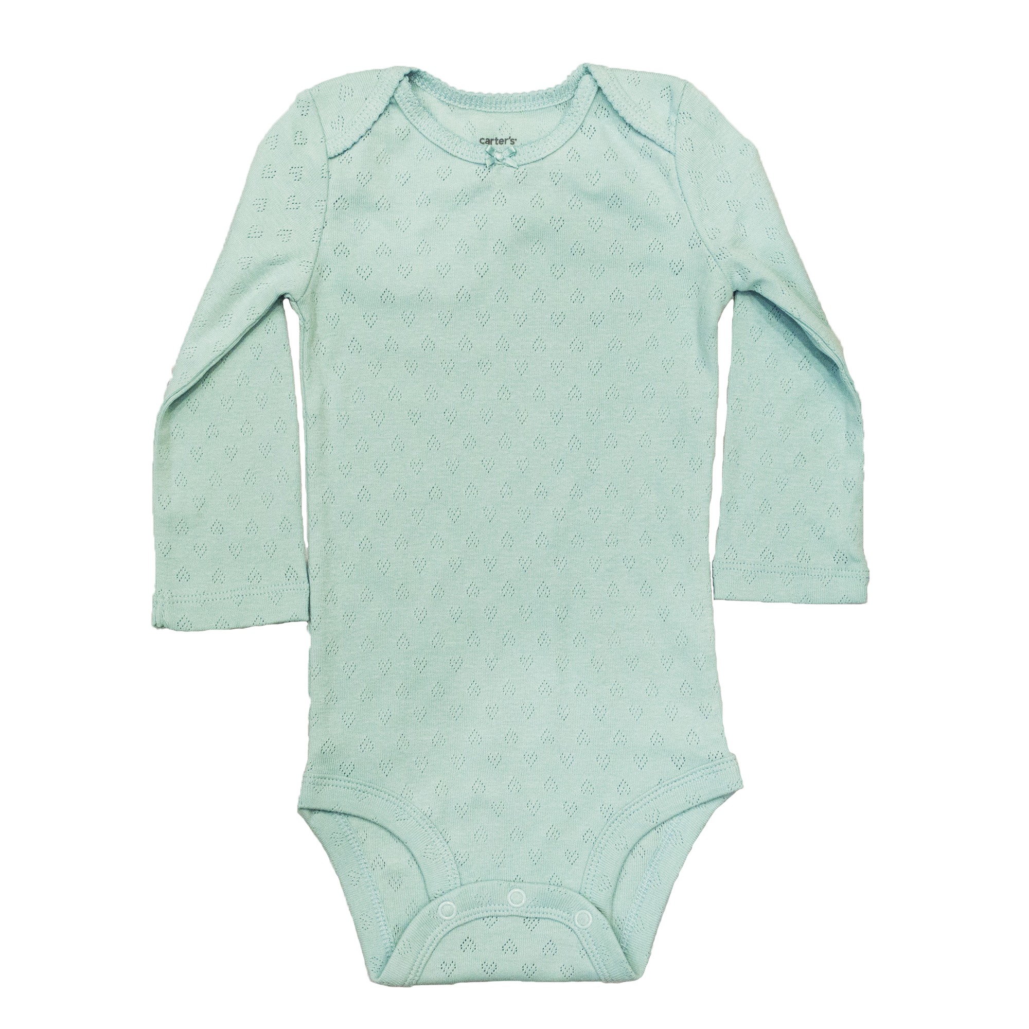 

Боди для девочки ( 1 шт ) Carter's мятный с перфорацией на кнопках с длинными рукавами 18М (76-81см) 11,1-12,5кг 765