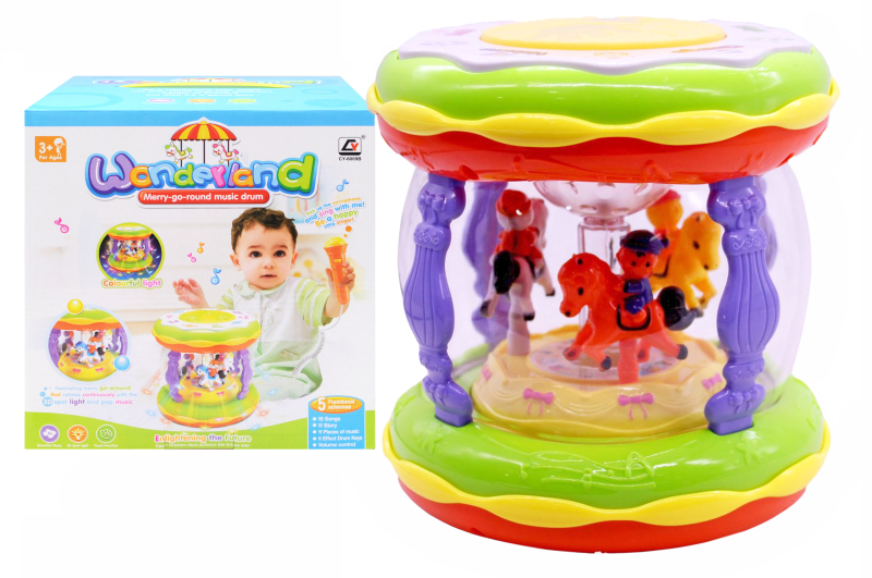 

Дитячий барабан YG Toys "Wonderland" 25*25*25см., різнобарвний CY-6009B